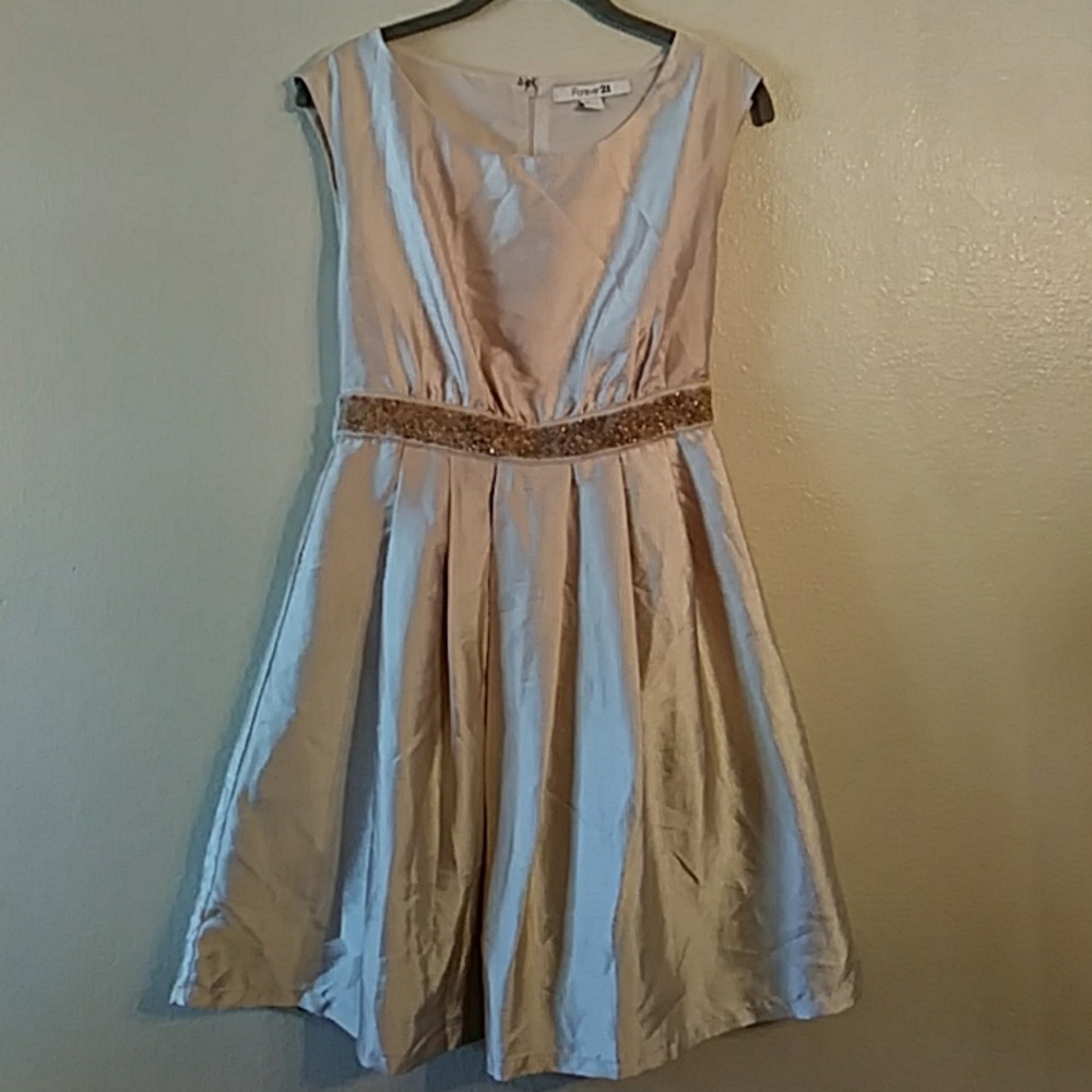 Forever 21 Cream Color Dress with Bead Detail
